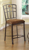 18" X 22" X 41" 2pc Fabric And Black With Gold Brush Counter Height Chair