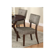 20" X 20" X 36" 2pc Gray Fabric And Espresso Side Chair