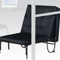 75" X 28" X 11" Silver And Black Metal Tube Futon Adjustable Chair