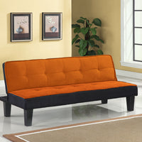 66" X 29" X 28" Orange Flannel Fabric Adjustable Couch