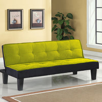 66" X 29" X 28" Green Flannel Fabric Adjustable Couch