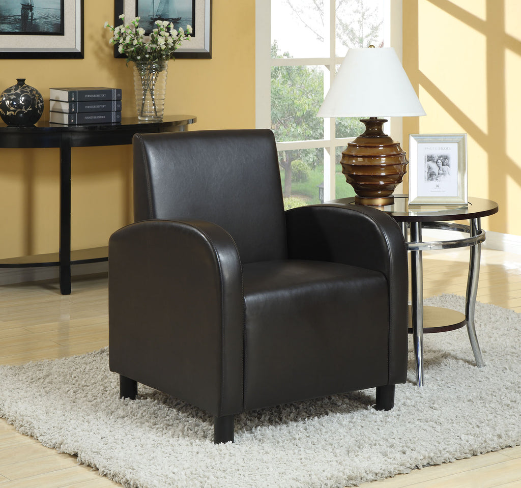 Accent Chair, Black Pu