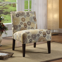 30" X 23" X 33" Fabric And Espresso Accent Chair