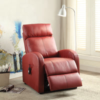 28" X 37" X 40" Red Pu Recliner With Power Lift