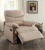 Arcadia Recliner , Light Brown Woven Fabric