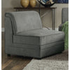 30" X 34" X 33" Gray Velvet Reversible Armless Chair