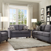 70" X 31" X 35" Gray Linen Sofa With 2 Pillows