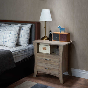 24" X 16" X 24" Rustic Natural Particle Board Nightstand