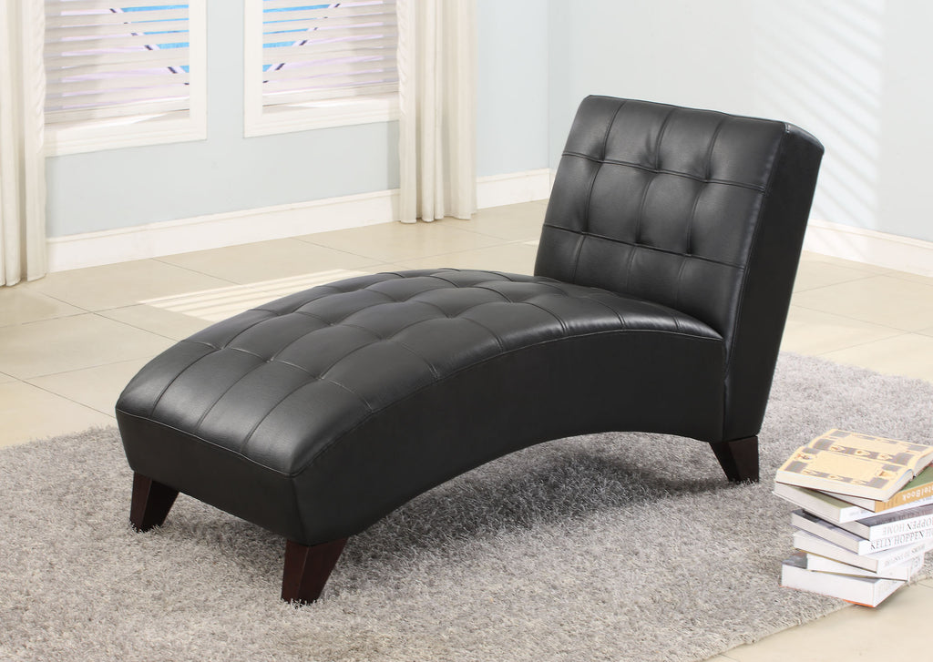 63" X 26" X 36" Black Lounge Chaise