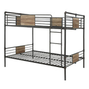 83" X 65" X 68" Queen Over Queen Sandy Black And Silver Metal Bunk Bed