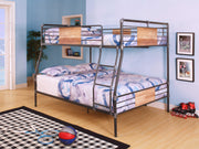 83" X 65" X 68" Full Xl Over Queen Sandy Black And Silver Metal Bunk Bed