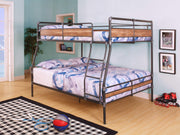 83" X 65" X 68" Full Xl Over Queen Sandy Black And Silver Metal Bunk Bed