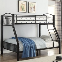 78" X 56" X 67" Twin Over Full Black Bunk Bed