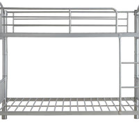78" X 44" X 67" Twin Over Twin Silver Metal Bunk Bed