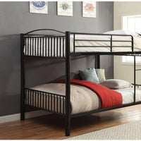 78" X 56" X 67" Black Metal Full Over Full Bunk Bed