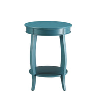 18" X 18" X 24" Teal Solid Wood Leg Side Table