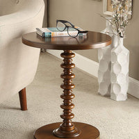 17" X 17" X 22" Walnut Wood Veneer Side Table