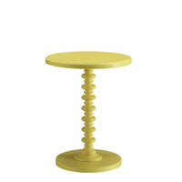 17" X 17" X 22" Yellow Solid Wood Leg Side Table
