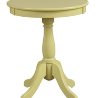 18" X 18" X 22" Light Yellow Solid Wood Leg Side Table