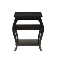20" X 18" X 23" Black Solid Wood Leg End Table