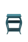 20" X 18" X 23" Teal Solid Wood Leg End Table
