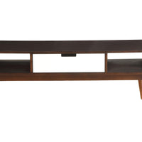 47" X 24" X 18" Walnut And White Coffee Table