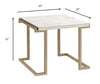 24" X 22" X 22"Faux Marble Champagne End Table