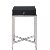 18" X 16" X 24" Black Wooden End Table