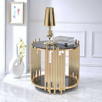 20" X 16" X 24" Black And Gold Metal End Table