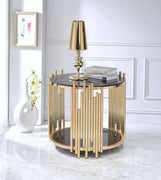 20" X 16" X 24" Black And Gold Metal End Table