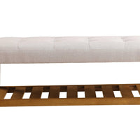 40" X 16" X 18" Light Gray And Oak Simple Bench