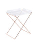 22" X 16" X 25" Clear Acrylic And Copper Tray Table