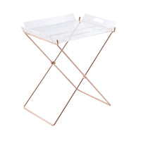 22" X 16" X 25" Clear Acrylic And Copper Tray Table