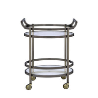 27" X 19" X 34" Clear Glass And Gold Serving Cart