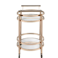 27" X 19" X 34" Clear Glass And Gold Serving Cart