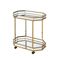 27.6" X 16.6" X 31.5" Mirror And Champagne Serving Cart