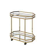 27.6" X 16.6" X 31.5" Mirror And Champagne Serving Cart