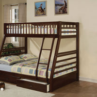 79" X 56" X 65" Epresso Pine Wood Bunk Bed