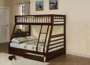79" X 56" X 65" Epresso Pine Wood Bunk Bed