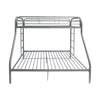 78" X 54" X 60" Twin Over Full Silver Metal Tube Bunk Bed