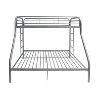 78" X 54" X 60" Twin Over Full Silver Metal Tube Bunk Bed