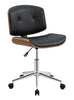 20" X 22" X 31" Black And Walnut Office Chair