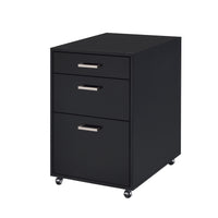 File Cabinet in Black High Gloss and Chrome - Metal Tube, MDF, Poly Ven Black High Gloss and Chrome