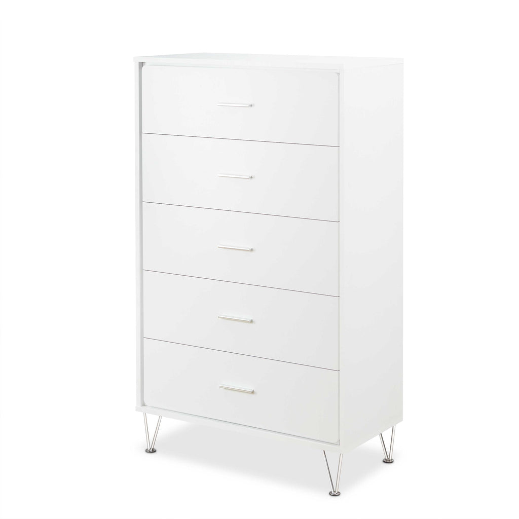 32" X 16" X 52" White Particle Board Chest