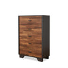 32" X 16" X 47" Walnut And Espresso Particle Board Chest