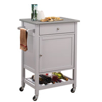 25" X 17" X 34" Stainless Steel And Gray Kitchen Cart
