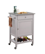25" X 17" X 34" Stainless Steel And Gray Kitchen Cart