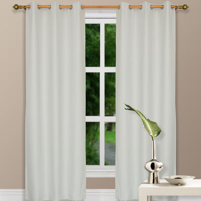 Ivory Grommet Top Thermal Curtain W- Blackout Drape & Polyester Fabric