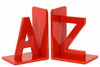 Wood Alphabet Sculpture "AZ" Bookend Assortment of 2 - Red