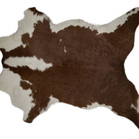 24" x 36" Brown And White Calfskin - Area Rug
